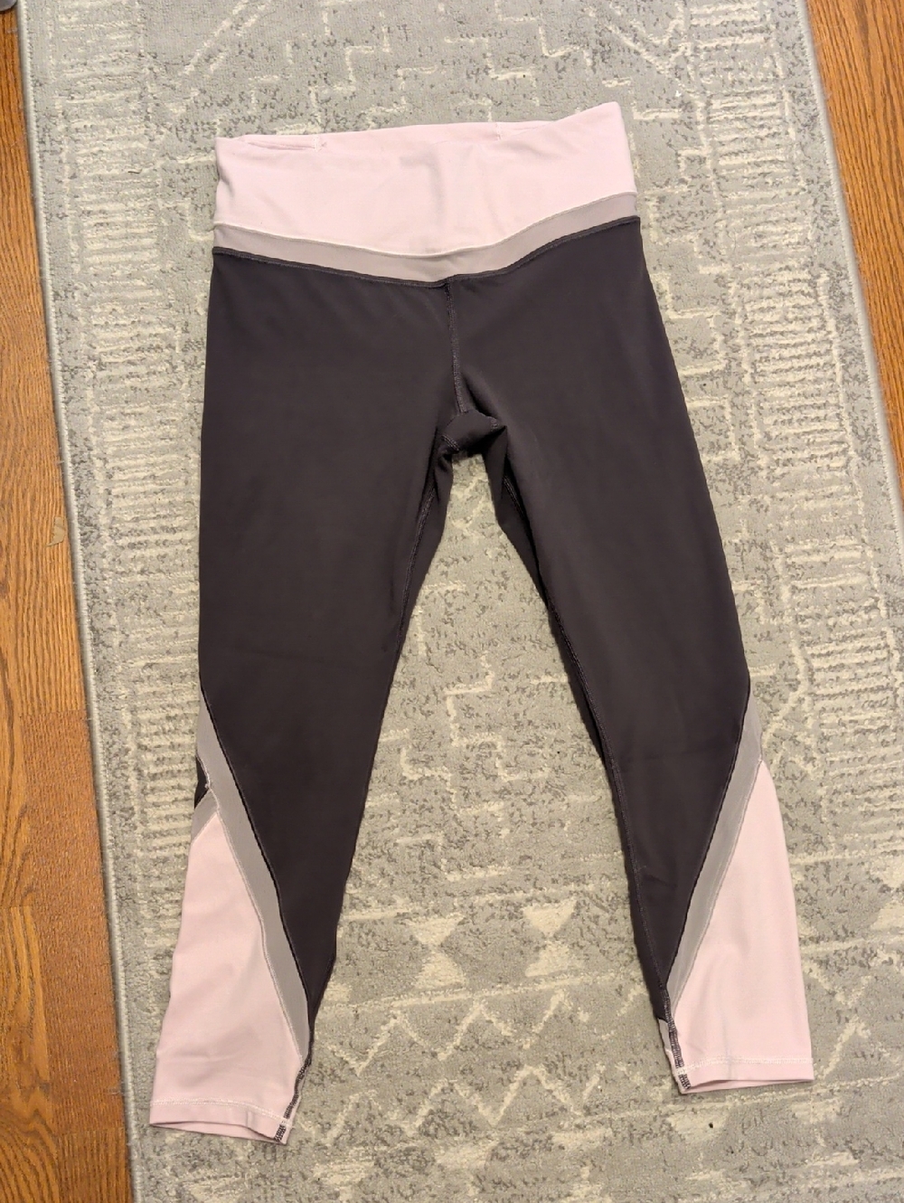 Athleta Pink and Grey Colorblock Leggings
